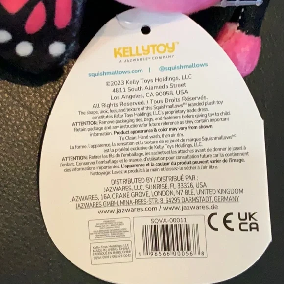 Squishmallows 5 Inch Arona Butterfly Valentines Day Hearts Pink and Black NWT - Picture 3 of 9
